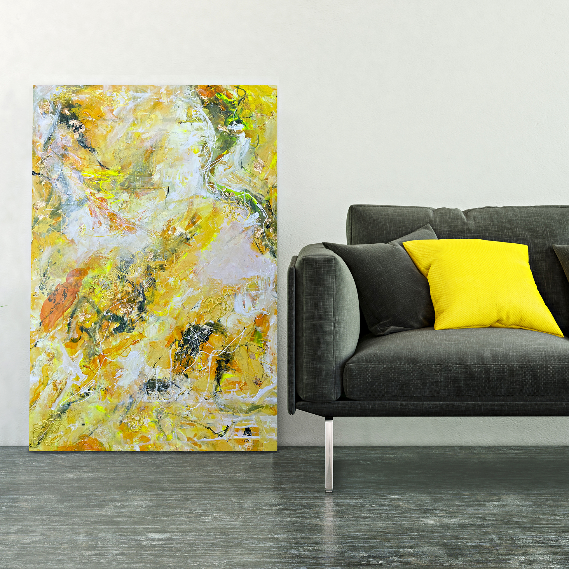 Sunshine with black couch