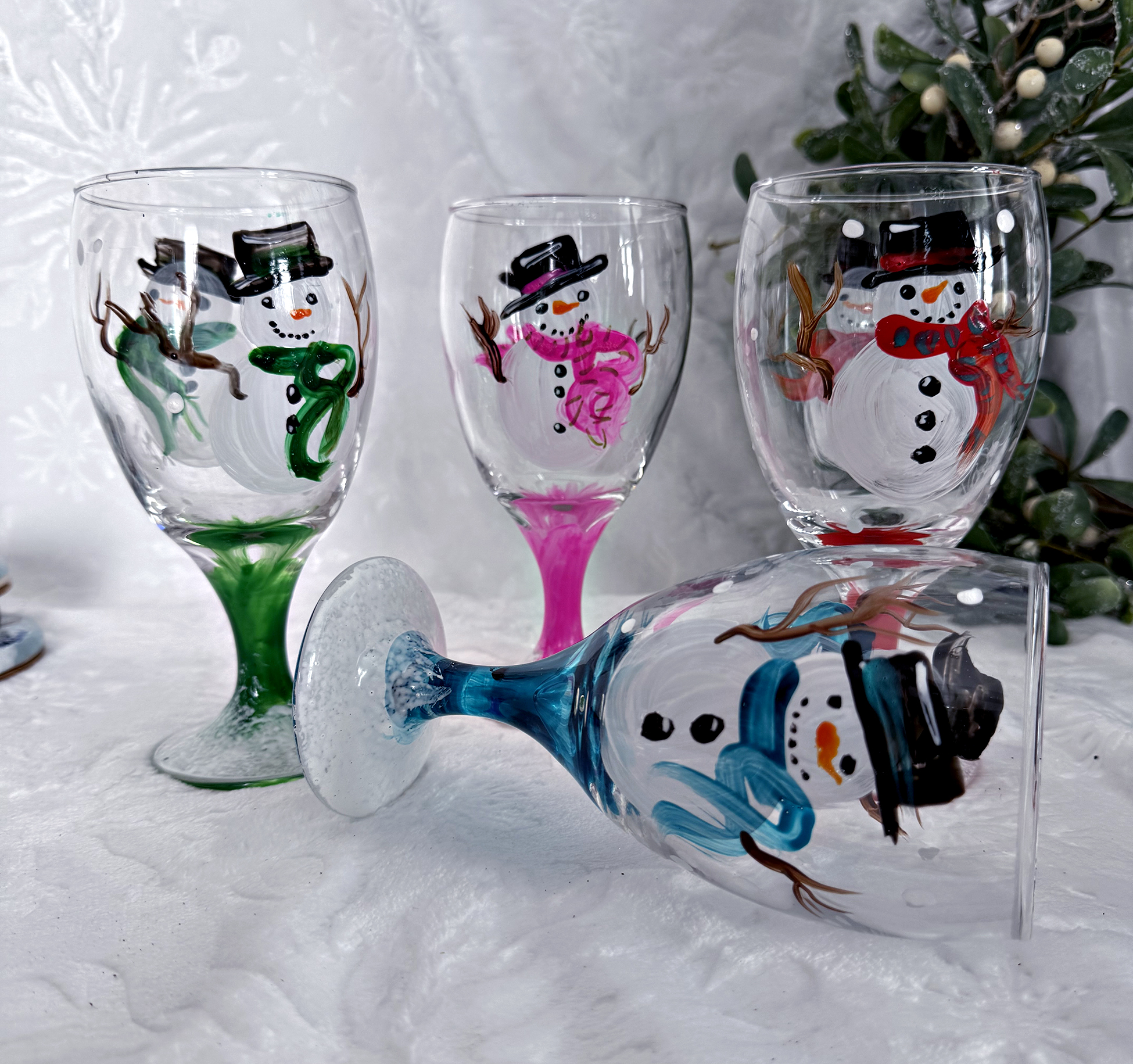 snowmen tea glasses 2