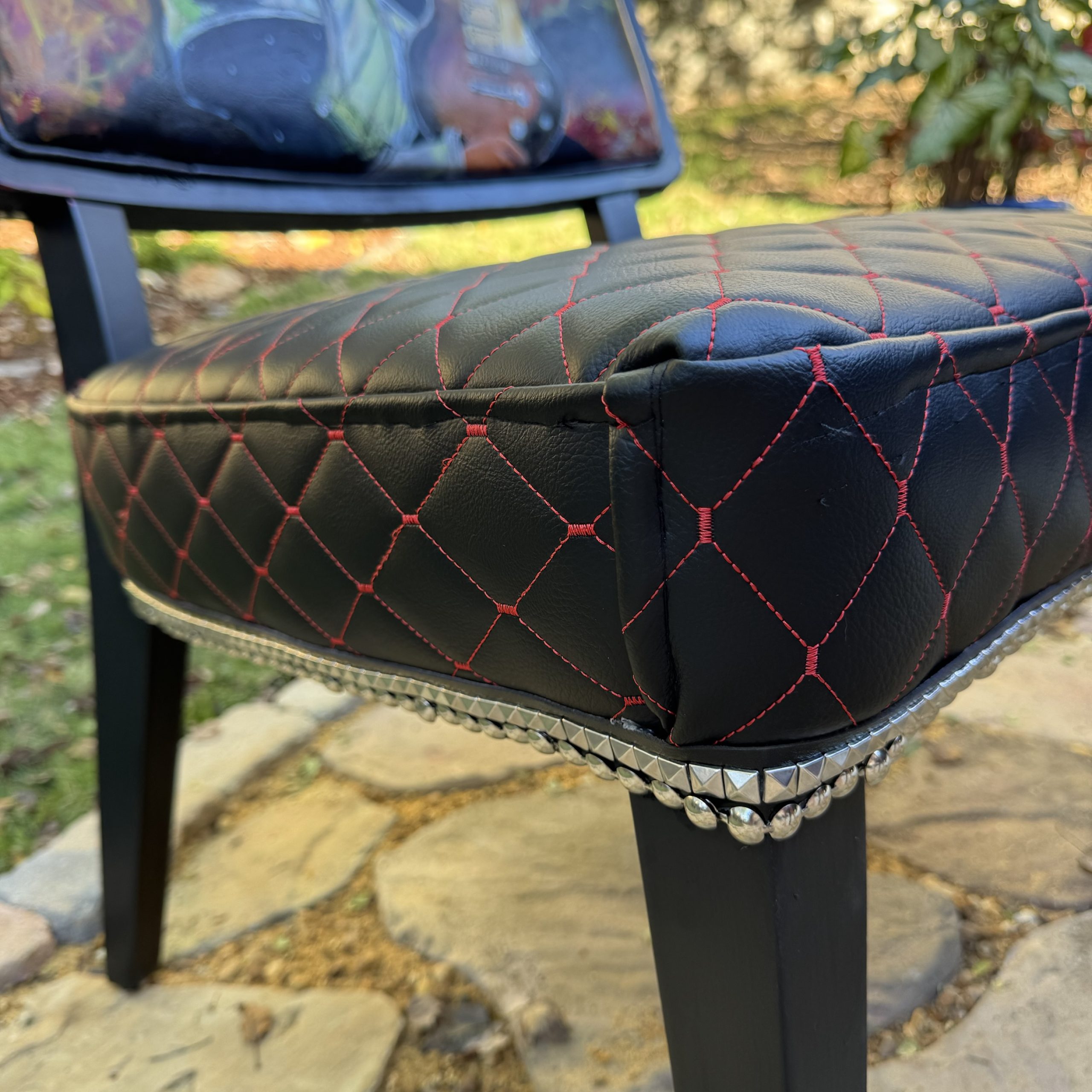 Ace Frehley chair closeup of seat