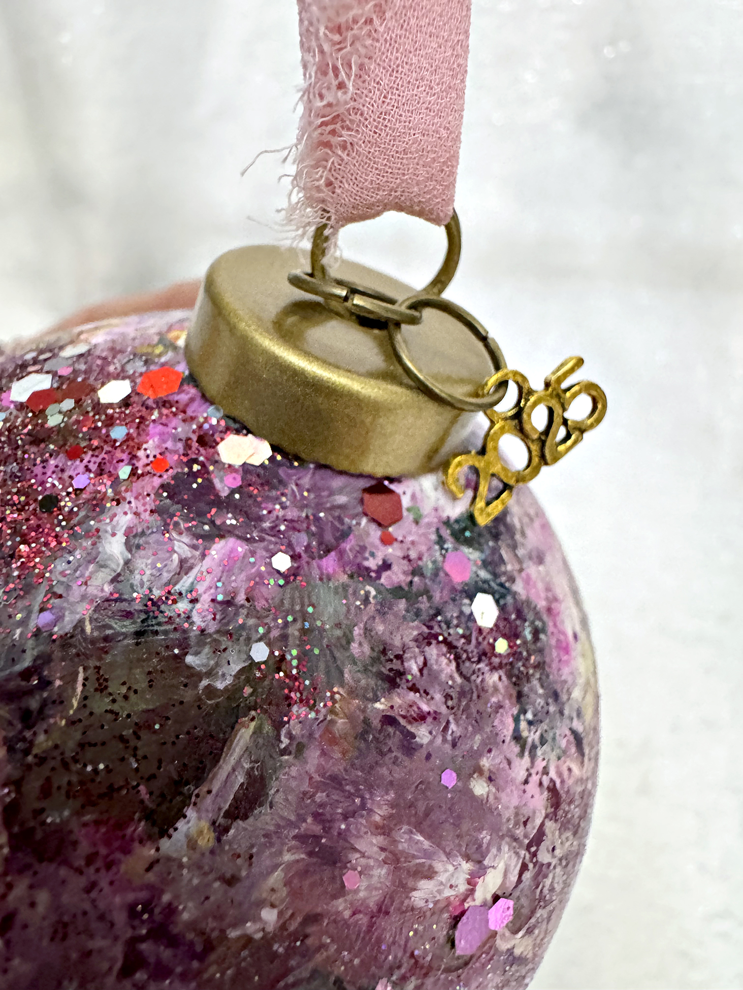 2025 Pink Confetti Ornament, ©Dawn South