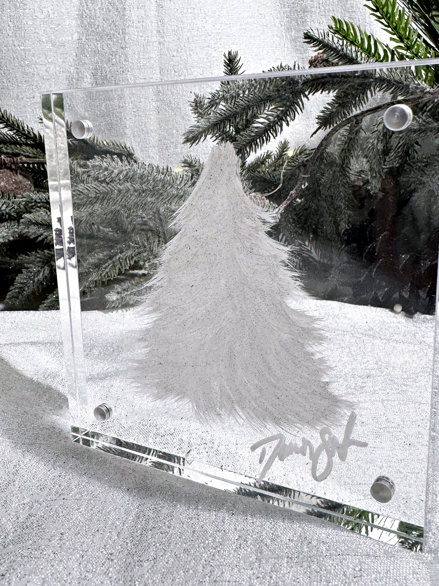 white tree on acrylic, ©Dawn South