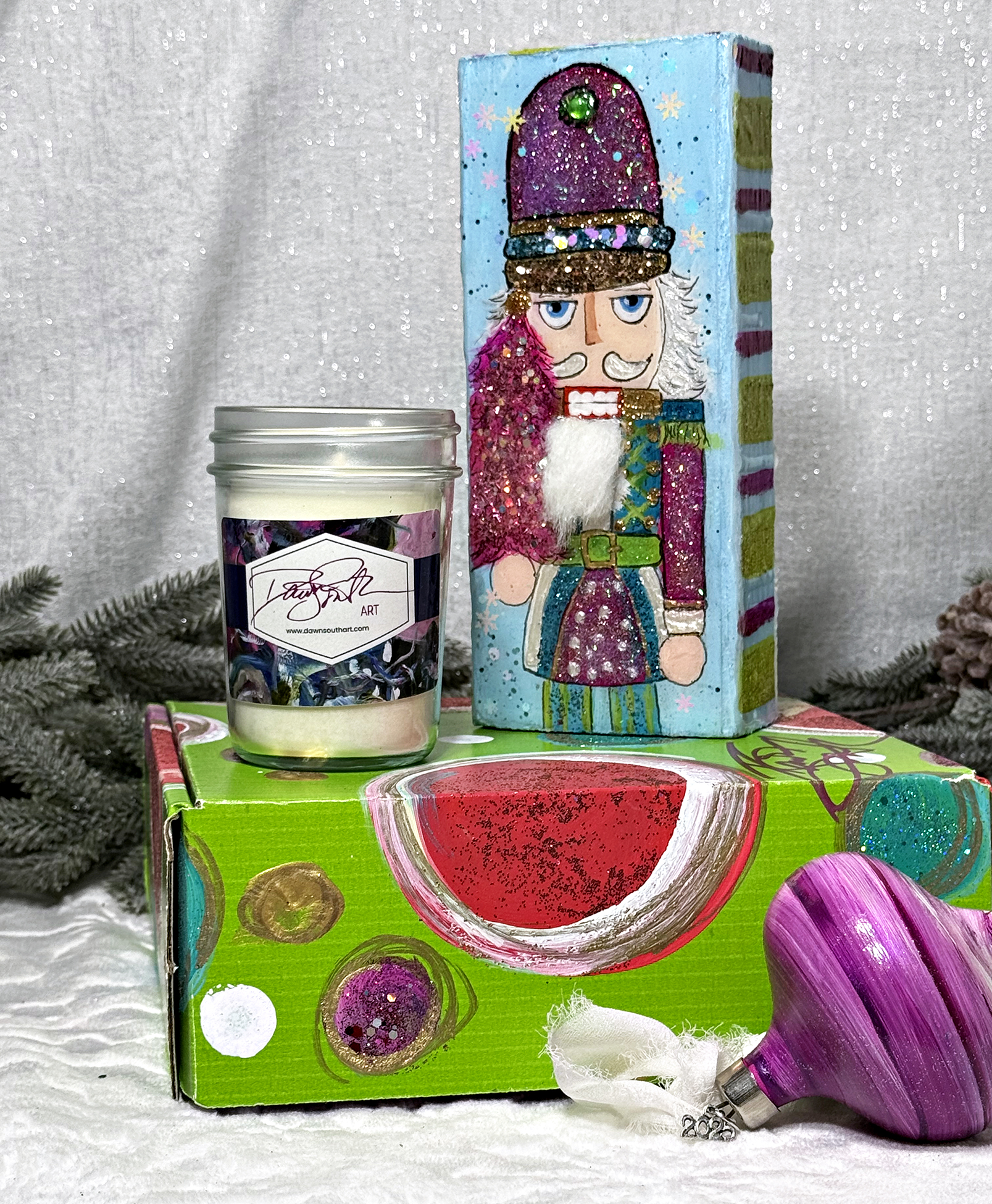 Ginger Snapdragon Nutcracker on box, ©Dawn South